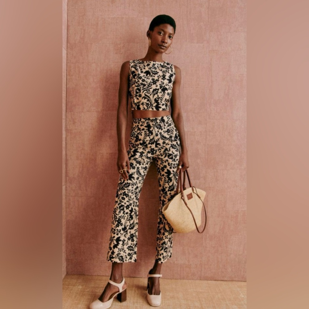 Sezane Martin Crop Trousers Nora Print - Size 4